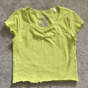Art Class Lime Green Ribbed Crop Top